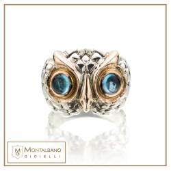 Anello Civetta  new azzurro| Gioielli De Nobili